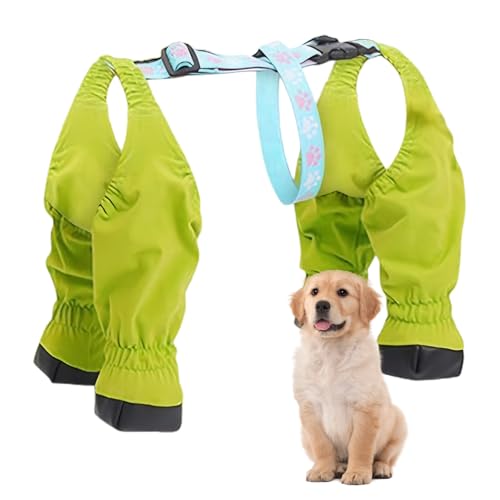 Csafyrt Hundespannstiefel Wasserflecken Proof Hundestiefel Verstellbare atmungsaktive Schuhe für kleingrüne grüne Farbe von Csafyrt
