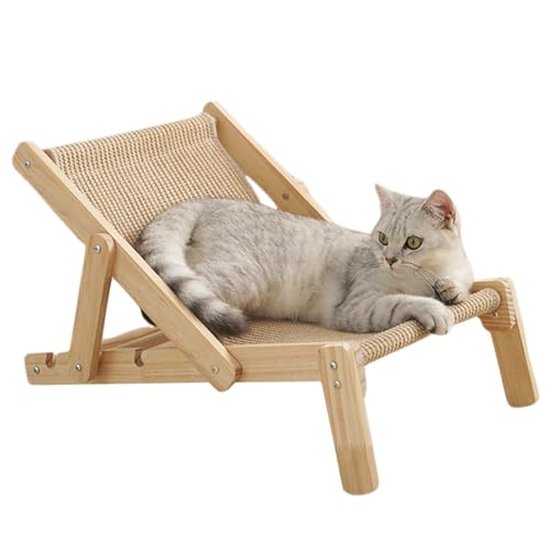 Csafyrt Katze Sisal Stuhl 20x14.6x13.3 Einstellbares Holz erhöhtes Katzenbett Ersatzememt Sisal Scratch tragbare Liege für Innenräume von Csafyrt
