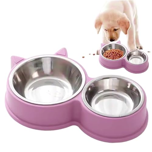 Katzenfutter- und Wasserschüssel-Set, abnehmbare Doppel-Edelstahl-Katzenschalen, niedliche Hundefuttergerichte mit Einer rutschfesten Basis Katzenfutter- und Wasserschüssel-Set, abnehmbare Doppel-Edelstahl-Katzenschalen, niedliche Hundefuttergerichte mit Einer rutschfesten Basis von Csafyrt