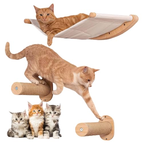 Csafyrt Katzenhängematte mit Katzenwandstufen 3pcs/Set kratzfestes Katzenwandregale Abstandssparung Sport Ruhende Katzenkletterregale für Zuhause Csafyrt Katzenhängematte mit Katzenwandstufen 3pcs/Set kratzfestes Katzenwandregale Abstandssparung Sport Ruhende Katzenkletterregale für Zuhause von Csafyrt
