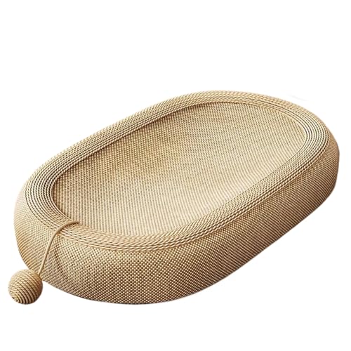Csafyrt Katzenkratzer 3 in 1 Sisal Cat Kratzplatte 22 Ovaler Kratzer mit Spielzeugkugeln Keine Trümmer Kratzerresistant BEUTSCHAFTEN Antiskid -Kratzer von Csafyrt