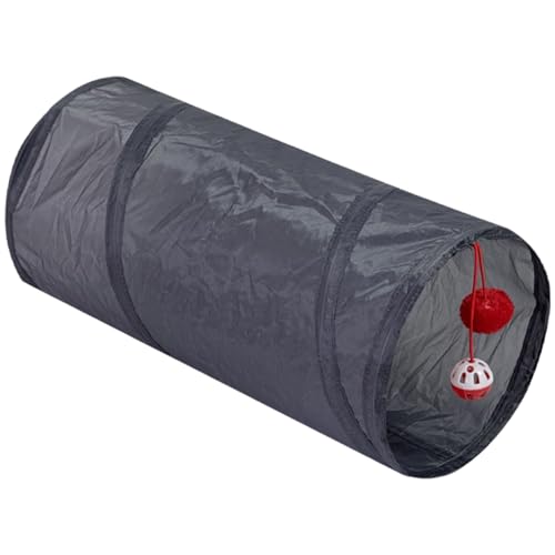 Csafyrt Katzentunnel 10x20 Straight Catrohr mit 2 hängenden Kugel Faltbare Spieltunnel Polyester -Tunnel für Innenkatzen, Geschenke für Katzen von Csafyrt