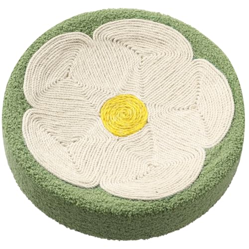 Csafyrt Runde Katzenkratzer, 15 -Zoll -Katzenkratzerschale, 2 in 1 süße Blume Sisal Scratch Lounge für Kitty Kätzchen Schlafen von Csafyrt