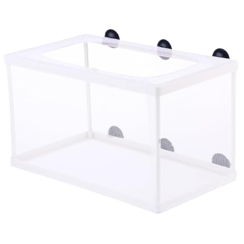 Züchterbox für Fischtank, 6x5,7x10 großer Fischzüchtungsbox, weißes Mesh Aquarium Züchter hängen im Kindergarten mit Saugnäpfeln für Babybrügeei von Csafyrt