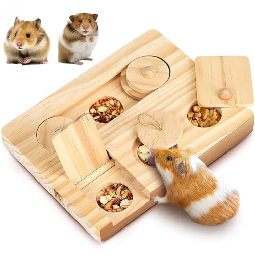 Csirnto Hamster Spielzeug, 6 In 1 Meerschweinchen Spielzeug, Holz Hamster zubehör, Meerschweinchen Zubehoer für Hamster, Chinchillas, Kaninchen, Zwerghamster Csirnto Hamster Spielzeug, 6 In 1 Meerschweinchen Spielzeug, Holz Hamster zubehör, Meerschweinchen Zubehoer für Hamster, Chinchillas, Kaninchen, Zwerghamster von Csirnto