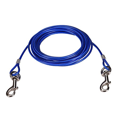 CtopoGo 10ft /16ft /33ft - Hund Tie Out Cables, Haustier Tie-Out Leinen, Tie-Out Kabel Heavy Duty Dogs Kettenleinen für Hunde bis zu 125 lbs, Haustiere führen für kleine/mittlere Größe (5m, Blau) CtopoGo 10ft /16ft /33ft - Hund Tie Out Cables, Haustier Tie-Out Leinen, Tie-Out Kabel Heavy Duty Dogs Kettenleinen für Hunde bis zu 125 lbs, Haustiere führen für kleine/mittlere Größe (5m, Blau) von CtopoGo