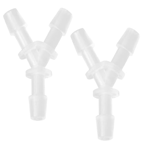 Ctyjia 2 Stück Kunststoffschlauch Barb Fitting, Min. OD 2,4 mm T-Stück Schlauchstutzen, Air Hose Splitter für Garten, Luftleitung von Ctyjia