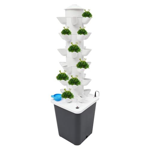 30 Pods Hydroponics Tower Garden Hydroponic Growing System Aeroponics Growing Kit mit 10L Wassertank und Hydratationspumpe, Vertikal Hydroponik Aeroponics Growing Kit für Kräuter, Obst, Gemüse 30 Pods Hydroponics Tower Garden Hydroponic Growing System Aeroponics Growing Kit mit 10L Wassertank und Hydratationspumpe, Vertikal Hydroponik Aeroponics Growing Kit für Kräuter, Obst, Gemüse von CuCummoo