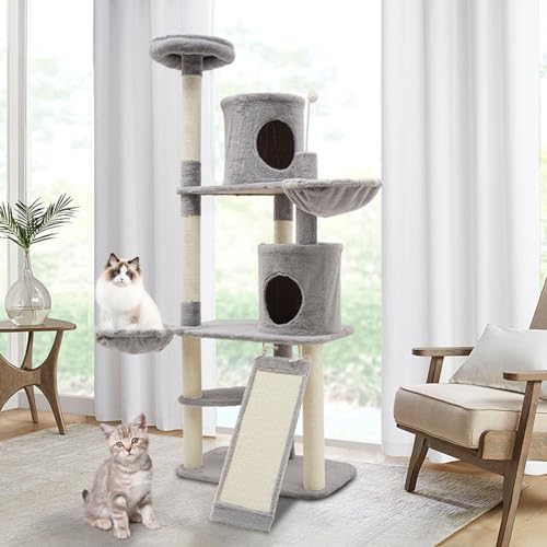 Katzenkratzbaum,Katzenklettergerüst für bis zu 55 Pfund, Katzenturm für Hauskatzen Wohnungen Tierhandlungen Wohnzimmer Schlafzimmer Balkone 59 * 40 * 150cm Katzenkratzbaum,Katzenklettergerüst für bis zu 55 Pfund, Katzenturm für Hauskatzen Wohnungen Tierhandlungen Wohnzimmer Schlafzimmer Balkone 59 * 40 * 150cm von CuCummoo