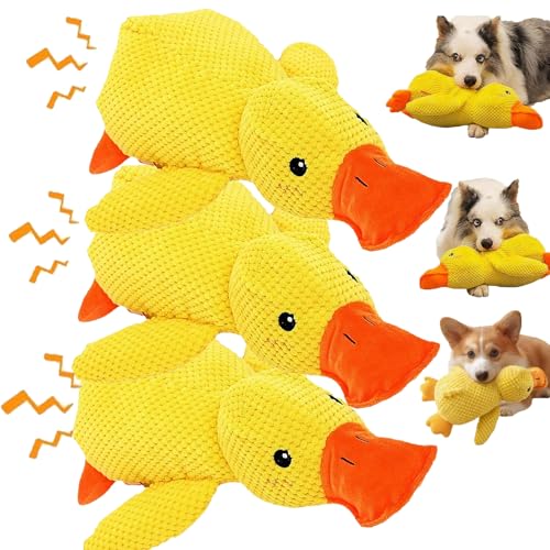 Cuaojk Ente Gelb Hund, Gelbe Ente Für Hunde, Hundespielzeug Anti Stress, Süße Spielzeugente, Quack-Quack Duck Hundespielzeug, Spielzeug Für Haustiere (3 Stück, Large(18 * 15 inches)) von Cuaojk