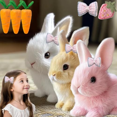 Petsboro Bunny Pal, Petsboro-Spielzeughase, Pets Boro Bunny Pal Hase, Sherum Bunny Pal, Yoolif/Fanyil Bunny Pal, My Interactive Realistic Bunny Hops, Twitches and Shaking Ears, Handmade (Mix*3) von Cuaojk