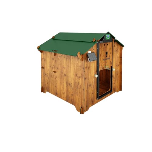 CUCCIOLOTTA Polly Farm Mignon Größe L inklusive Chicken Guard Premium Hühnerstall aus Laminat HPL Anti-Milben Rot mit automatischer Türöffnung von CUCCIOLOTTA