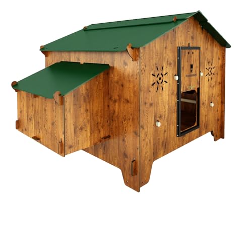 Großer Hühnerstall für 20 Legehennen Polly Chalet, 4XL mit 4 Sitzplätzen, 4 Außennest-Tresortür, Raubtierschutz aus strapazierfähigem Laminat gegen rote Milben (Made in Italy) von CUCCIOLOTTA