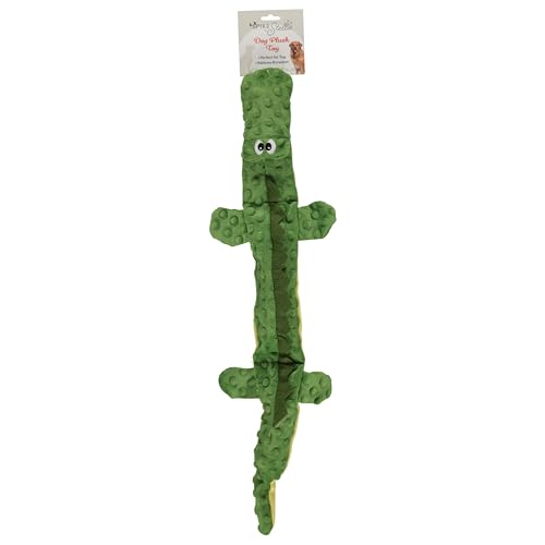 Cudlie Stuffless Plüsch Hundespielzeug mit mehreren großen Quietschern - Kein Stopfen, Quietschendes Hundespielzeug für kleine & mittelgroße Hunde - Alligator, Hai, Ente & Nilpferd Tierdesigns von Cudlie