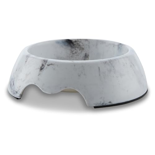 Futter- und Wassernapf aus Melamin mit Marmordruck, rutschfeste Unterseite, rutschfeste Unterseite (153 ml, 382 ml, 765 ml) von Cudlie