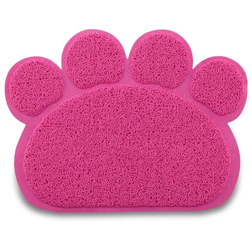 Premium-Katzenstreu-Matte, rutschfeste und wasserdichte Unterseite, weich für Hunde- und Katzenpfoten und leicht zu reinigen, Hunde- und Katzenmatte, klein, groß, Pfotenform, rechteckig, Knochenform, von Cudlie