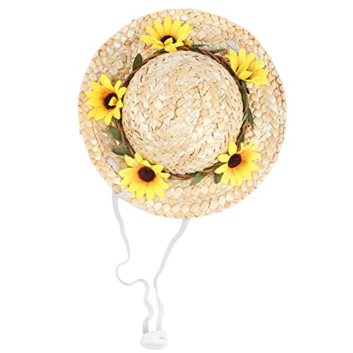 Cufaee pet Sombrero Hut, mini Haustiere Geburtstagsfeier Hüte mit Blumen, Haustierkappenkleidung für kleine und mittlere Hunde Katzen (S) von Cufaee