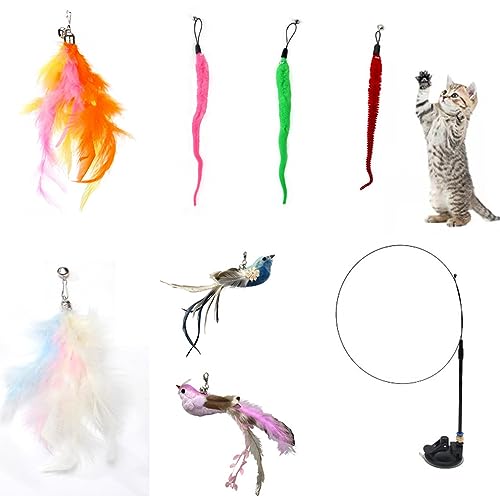 CuiCanfla 8 Stück Katzenspielzeug, interaktives Katzenspielzeug, Federspielzeug für Katzen, für drinnen und draußen, für drinnen und draußen, Katzenspielzeug CuiCanfla 8 Stück Katzenspielzeug, interaktives Katzenspielzeug, Federspielzeug für Katzen, für drinnen und draußen, für drinnen und draußen, Katzenspielzeug von CuiCanfla