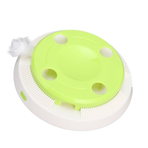 Cuifati Interaktives Katzenspielzeug, Automatisches Katzenspielzeug für Hauskatzen, Elektrisches Katzen-Drehteller-Spielzeug, Wiederaufladbar über USB, Hinterhaltfeder, Lustiges von Cuifati