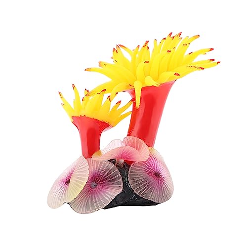 Cuifati Silikon-Korallen-Dekor, Korallen-Simulations-Ornamente, Einfach zu Bedienen, Langlebig und Leicht, Dekoratives Aquarium, Sehr Realistisch (MI126 gelb) von Cuifati