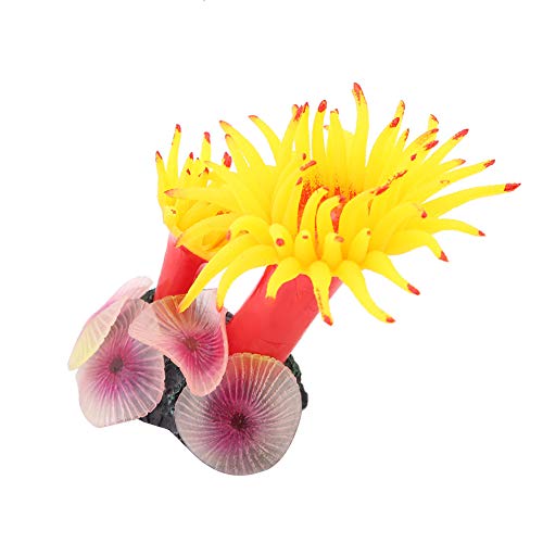 Cuifati Silikon-Korallen-Dekor, Korallen-Simulations-Ornamente, Einfach zu Bedienen, Langlebig und Leicht, Geeignet für Aquarium oder Aquarium (MI126 gelb) von Cuifati