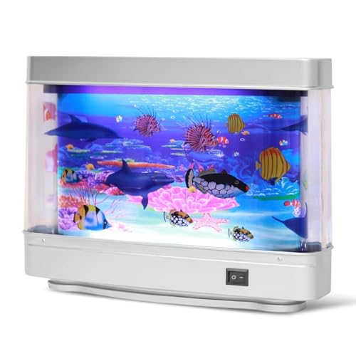 Künstliches Aquarium mit Beweglichen Fischen, Mini-künstliches Tropisches Meeresbecken, Dekorative Aquariumlampe, Virtuelle Bewegung, die den Ozean Imitiert, Sensorisches von Cuifati