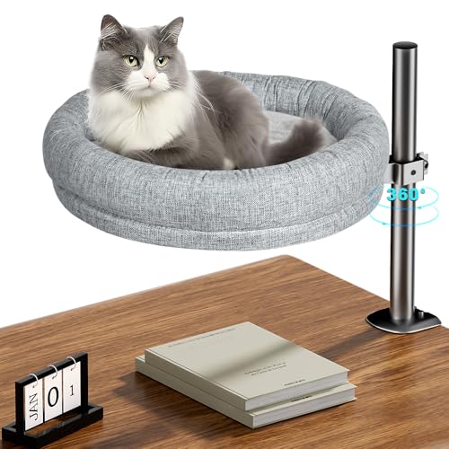 Cuipingoo Katzenbett – Schreibtisch-Katzennest mit 360° Drehung und verstellbarer Höhe – weich und bequem – Indoor-Katzen bis zu 18 kg (Grau) Cuipingoo Katzenbett – Schreibtisch-Katzennest mit 360° Drehung und verstellbarer Höhe – weich und bequem – Indoor-Katzen bis zu 18 kg (Grau) von Cuipingoo