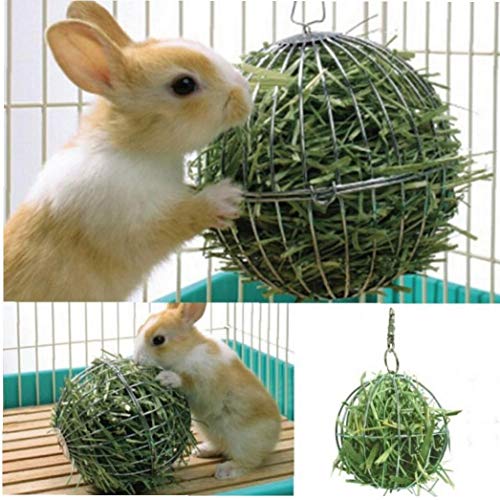 Kaninchen Heuraufe Nahrungsmittelkugel Pet Hamster Edelstahl Überzug Gras Rack-Kugel Lustige Meerschweinchen Chewing Supplies 1pc von CULER