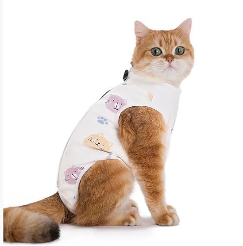 Culinavog Katzenbody nach OP, Atmungsaktiver Genesungsanzug für Katzen, Weicher Baumwoll Body nach Kastration, Chirurgischer OP-Body gegen Lecken, Alternative zum E-Halsband für Bauchwunden Culinavog Katzenbody nach OP, Atmungsaktiver Genesungsanzug für Katzen, Weicher Baumwoll Body nach Kastration, Chirurgischer OP-Body gegen Lecken, Alternative zum E-Halsband für Bauchwunden von Culinavog