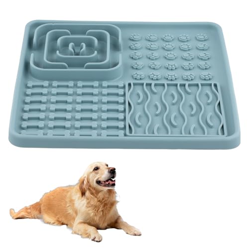 Culinavog Schleckmatte Hund, 19 × 19 cm Silikon Schleckmatte Katze, Leicht zu Reinigen, wasserdichte rutschfeste Haustiere Futterunterlage, Klein Futtermatte Hund für Butter, Joghurt, Erdnüsse (Blau) Culinavog Schleckmatte Hund, 19 × 19 cm Silikon Schleckmatte Katze, Leicht zu Reinigen, wasserdichte rutschfeste Haustiere Futterunterlage, Klein Futtermatte Hund für Butter, Joghurt, Erdnüsse (Blau) von Culinavog
