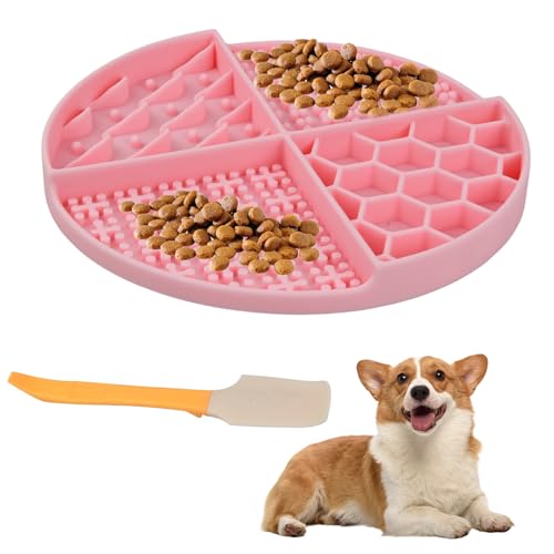 Schleckmatte Hund, Anti Rutsch Schleckmatte Hund mit 2 Silikonspatel, für Linderung von Hundeangst, Leckmatte für Hunde für Baden, Pflegen und Training für Welpen Fördert die Verdauung von Culinavog
