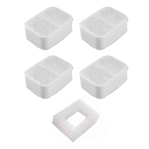 Culnflun Cat/Pet Water Fountain Filters, 4Pieces Carbon Replacement Filters 1 Foam Filter for Adjustable Water Flow Pet Water Fountain, Dog Water Fountain von Culnflun