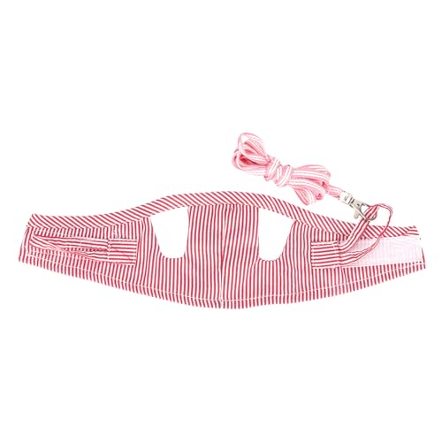 Culnflun Haustierkleidung für Kleintiere, Eichhörnchen, Meerschweinchen, Vordergeschirr, für draußen, Weste für Haustiere, bequemes Baumwolltuch, Rosa, Größe S, L, tragbar, mit (Rot) von Culnflun