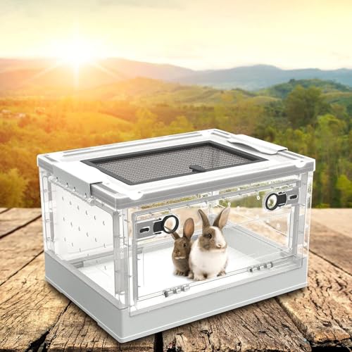 Reptilien-Tierzuchtbox, transparenter Kunststoff, Haustierhäuser, Reptilien-Futterbox, tragbarer Reptilien-Lebensraumbehälter mit Deckel (Size : 12.5x12.2x21.6 inch) von CunTo