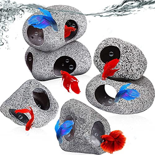 6 Stück Aquarium Dekoration Felshöhlen stapelbar Keramik Fisch Tank Versteck Höhle Stein Ornamente Dekosteine Versteck für Betta Garnelen Buntbarsch Verstecken Zucht Laichen Dekor 6 Stück Aquarium Dekoration Felshöhlen stapelbar Keramik Fisch Tank Versteck Höhle Stein Ornamente Dekosteine Versteck für Betta Garnelen Buntbarsch Verstecken Zucht Laichen Dekor von Cunhill