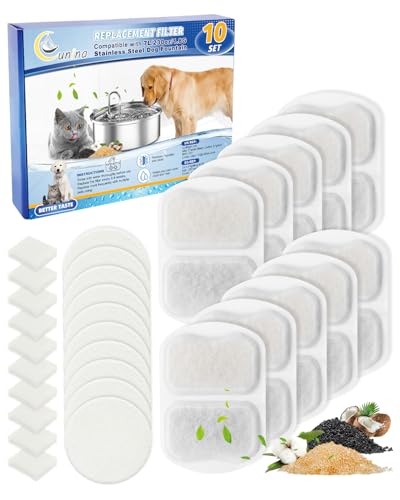 Cunina Hunde-Wasserfilter-Ersatz Ersatzfilter, 10 Set Hunde-Wassernapf-Filter, Haustier-Wasserfilter, kompatibel mit oneisall 7 l/1,8 g Edelstahl-Wasserbrunnen Cunina Hunde-Wasserfilter-Ersatz Ersatzfilter, 10 Set Hunde-Wassernapf-Filter, Haustier-Wasserfilter, kompatibel mit oneisall 7 l/1,8 g Edelstahl-Wasserbrunnen von Cunina