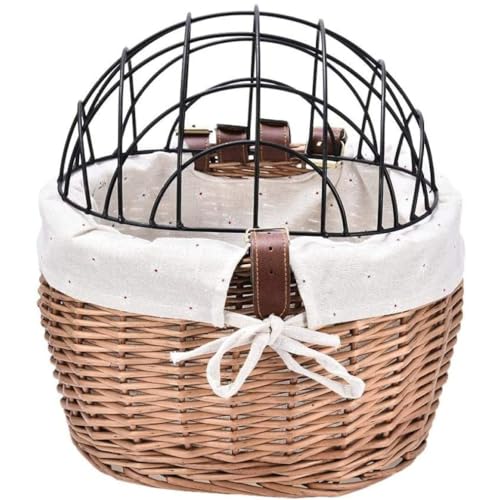 Fahrradkorb Weiden Haustierkorb Abnehmbar gewebte Aufbewahrung mit Eisenrahmen für Fahrradzubehör Fahrrad Wicker Bike Rattan Front Pet Accessoires Fahrradkorb Weiden Haustierkorb Abnehmbar gewebte Aufbewahrung mit Eisenrahmen für Fahrradzubehör Fahrrad Wicker Bike Rattan Front Pet Accessoires von Cunlvyyds