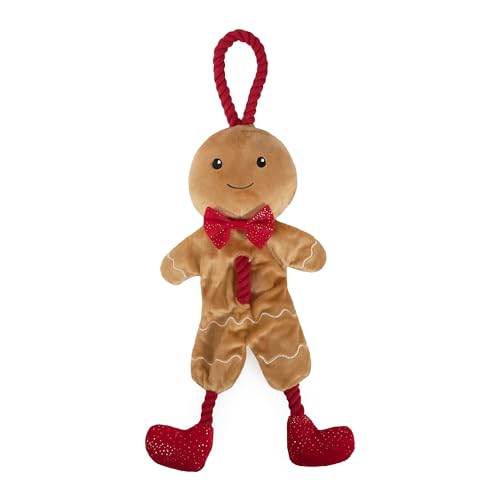 Cupid & Comet Weihnachts-Hundespielzeug mit Seilfüllung und Plüschbezug (George Gingerbread Man) von Cupid & Comet