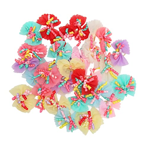 Cuque 31pcs Polyester-Spitze-Hundefliege-Hundehaar-Bögen Schöne Leichte Haustier-Hundefliege von Cuque