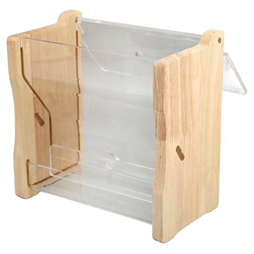 Cuque Automatischer Vogelfutterkasten Platzsparender Acryl-Hühnerfutterspender mit Großer Kapazität, Transparent, Einstellbare Geschwindigkeit für Nymphensittich-Haustierkäfig (S) von Cuque