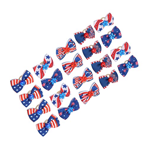 Cuque Haarschleifen für Hunde, Patriotische Hundehaarschleifen, Polyester, 20 Stück, Mehrzweck-Haltung für Festivals von Cuque