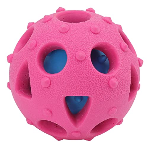Cuque Hunde-Puzzle-Ball Slow Feeder Bissfeste Gummi-Massage-Welpen-Futterspender-Spielzeug Fördert die Verdauung im Innenbereich für das Training (X122 Punktball) von Cuque