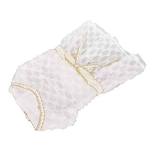 Cuque Hundeprinzessinkleid Bequemes Bowknot-Hundekleid Weiß Leichtes Elastisches Polyester Für Haustiere Kostüme Für Kleine Haustiere (L) von Cuque