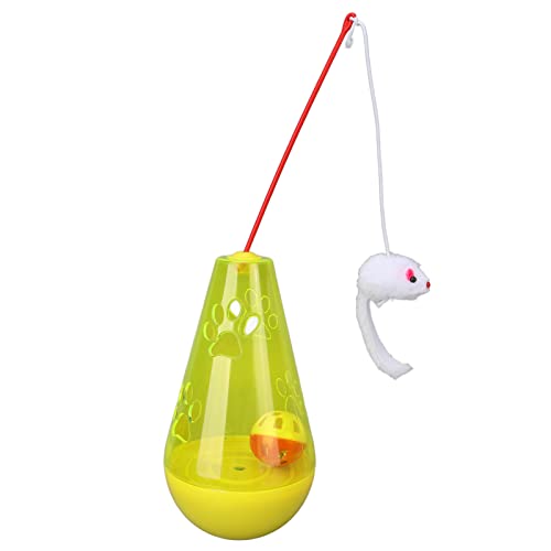 Cuque Interaktives Katzenspielzeug, Cat Roly Poly Toy Anxiety Ease Stimulate Nature Eingebauter Glockenball für Katzen und Kätzchen Im Innenbereich (Gelb) von Cuque