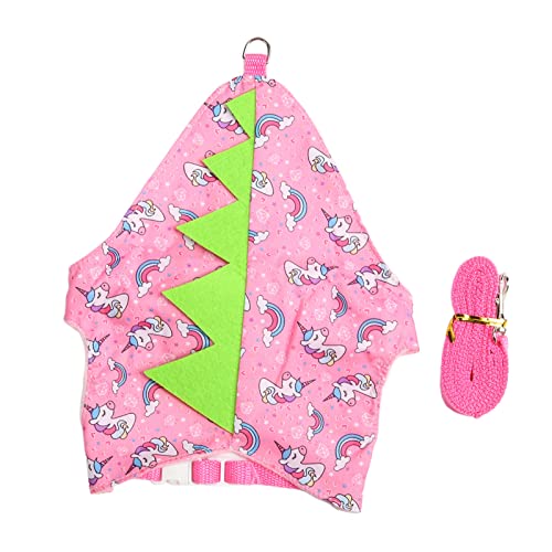 Cuque Kaninchenkleidung, Dinosaurier, Frettchenkleidung, Polyesterflaum für Haustiere (Rosa Einhorn) von Cuque