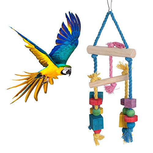Verrückter Vogelschaukel Spielzeug, Vogelschaukel, Balance Hanging Chewing Biting String Bunt für Vögel Haustiere von Cuque