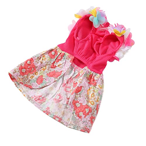Cuque Pet Dog Princess Dress Sexy Lightweight Small Flower Bedrucktes Bequemes Hundekleid für die Welpenhochzeit Jeden Tag (L) von Cuque