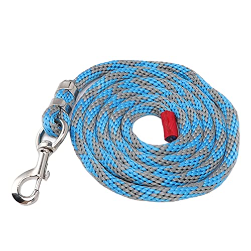 Cuque Pferdeleine Großer Haken Mehrzweck-Legierung Nylon-Pferdeleine Zugfest Angepasst für das Pferdetraining (Blau grau) von Cuque