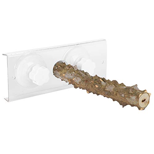 Cuque Verrückter Anti-Rutsch-Oberfläche Holz Barsch Papageien Saugnapf Barsch, Vogeldusche Stehstange Outdoor 20CM Pet Stehstange, für Vögel von Cuque
