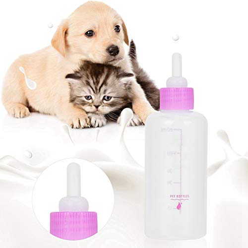 Cuque Verrückter Pflege 6PCS Flasche Fütterung Welpe Fütterungsflasche, Haustier Fütterungsflasche, Hund Katze Welpe für Haustier(Pink) von Cuque